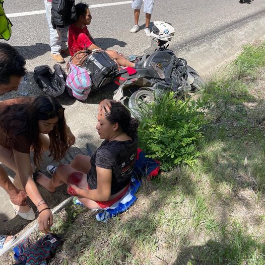 Se reporta accidente en motocicleta en carretera federal 200